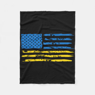 Ukrainian American Flag America Usa Ukraine Indepe Fleece Blanket