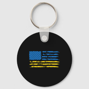 Ukrainian American Flag America Usa Ukraine Indepe Key Ring