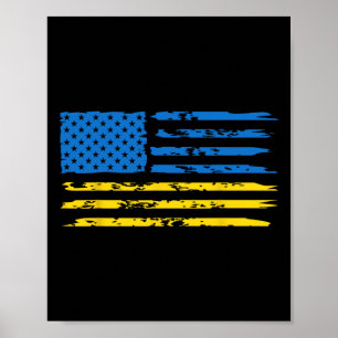 Ukrainian American Flag America Usa Ukraine Indepe Poster