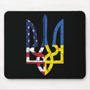Ukrainian American Flag Symbol Love Support Us Ukr Mouse Pad