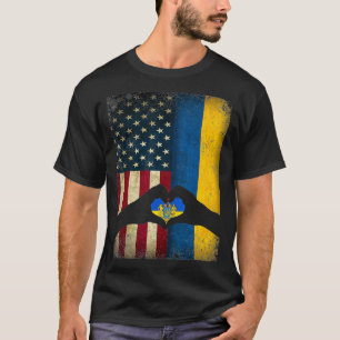 Ukrainian American Flag T   Pride Ukraine USA  T-Shirt