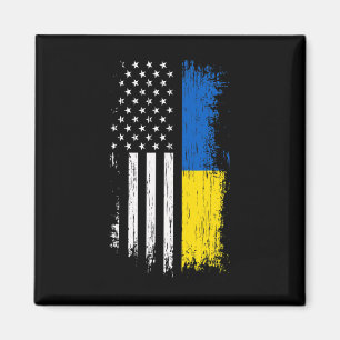 Ukrainian American Flag T Shirt - Pride Ukraine Us Magnet