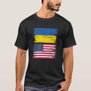 Ukrainian American Flag Ukraine USA America Roots T-Shirt