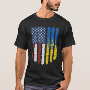 Ukrainian American Flag Ukraine Usa America Roots T-Shirt
