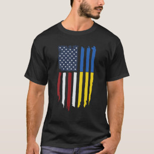 Ukrainian American Flag Ukraine Usa America Roots T-Shirt