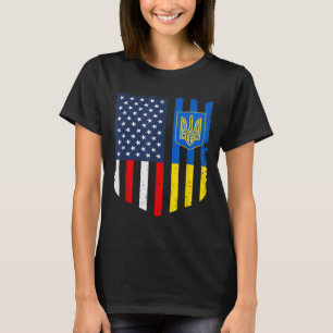 Ukrainian American Flag Ukraine Usa America Shield T-Shirt