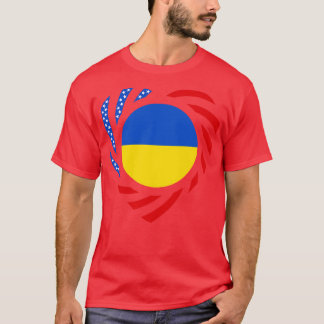 Ukrainian American Multinational Patriot Flag Hear T-Shirt
