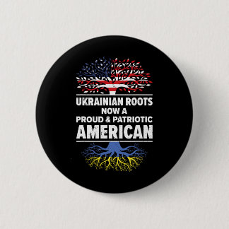 Ukrainian American Patriot Usa Grown Ukraine Us Fl 6 Cm Round Badge