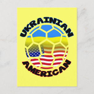 Ukrainian American Soccer Ball Postcard