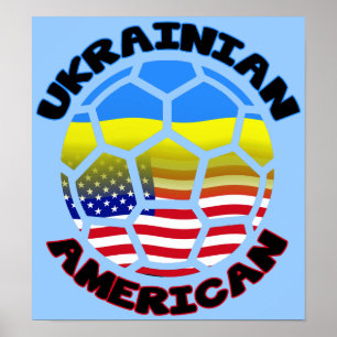 Ukrainian American Soccer Poster Football