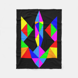 Ukrainian American T Shirt Support Ukraine Trident Fleece Blanket