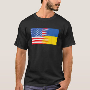 Ukrainian American Ukraine USA Flag T-Shirt