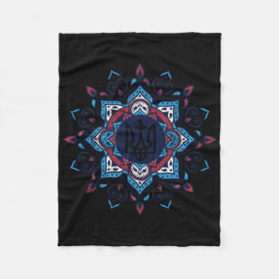 Ukrainian American Vintage Tryzub Support Ukraine Fleece Blanket