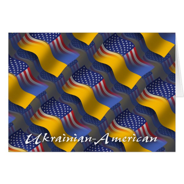 Ukrainian-American Waving Flag (Front Horizontal)