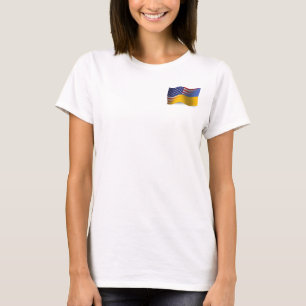Ukrainian-American Waving Flag T-Shirt