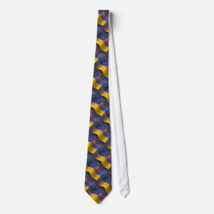 Ukrainian-American Waving Flag Tie