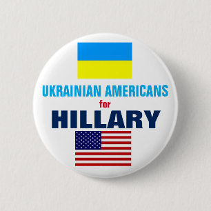 Ukrainian Americans for Hillary 2016 6 Cm Round Badge