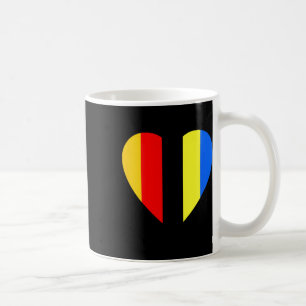 Ukrainian And German Flag In The Heart Of Ukraine Coffee Mug