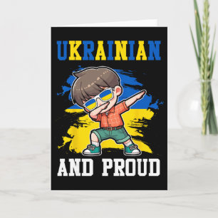 Ukrainian And Proud Ukrainian Boy Ukraine Flag Card