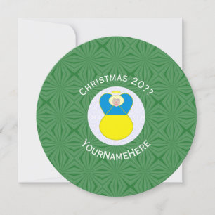 Ukrainian Angel Christmas Flag Personalised Text Invitation