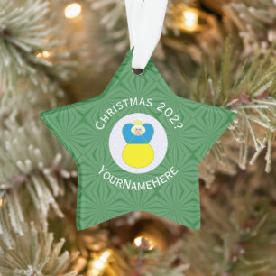 Ukrainian Angel Christmas Flag Personalised Text Ornament