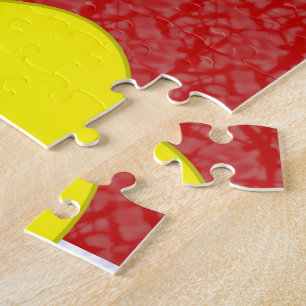 Ukrainian Angel Flag on Red and White Personalised Jigsaw Puzzle