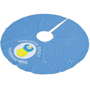Ukrainian Angel Hanukkah Flag Personalised Text Brushed Polyester Tree Skirt