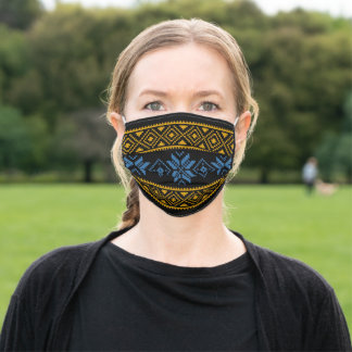 Ukrainian Blue and Yellow Embroidery Face Mask