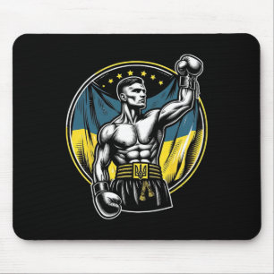 Ukrainian Boxer Patriotic Boxing Fighter Ukraine F Mouse Pad