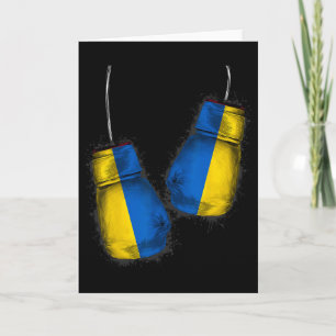Ukrainian Boxers Fans Gifts Flag Fight Gloves Ukra Card