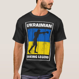 Ukrainian Boxing Legend With Flag For Ukraine Boxe T-Shirt
