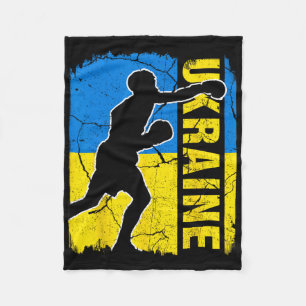 Ukrainian Boxing Team Ukraine Flag Boxing Gloves Fleece Blanket