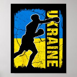 Ukrainian Boxing Team Ukraine Flag Boxing Gloves  Poster