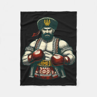 Ukrainian Boxing Ukraine Kozak Boxer Men Fleece Blanket