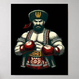 Ukrainian Boxing Ukraine Kozak Boxer Men Poster