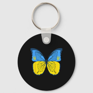 Ukrainian Butterfly Flag Of Ukraine With Trident F Key Ring