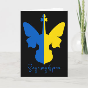 Ukrainian Butterfly Violin Peace In Ukraine Music Card