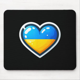 Ukrainian Bynner Fan Ukraine Flag Cute Heart  Mouse Pad