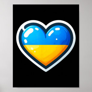 Ukrainian Bynner Fan Ukraine Flag Cute Heart  Poster