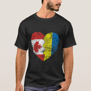 Ukrainian Canadian Flags Heart Canada Ukraine Root T-Shirt
