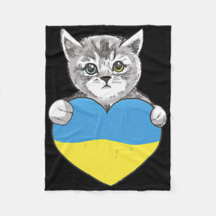 Ukrainian Cats Ukraine Ukraine Flag Heart For Ukra Fleece Blanket