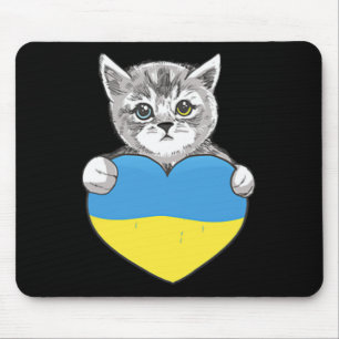 Ukrainian Cats Ukraine Ukraine Flag Heart For Ukra Mouse Pad