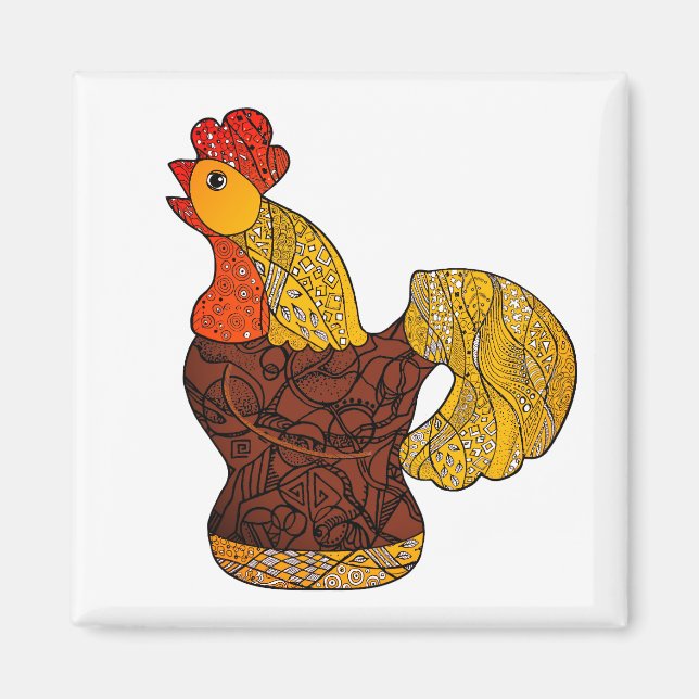 Ukrainian ceramic cock magnet (Front)