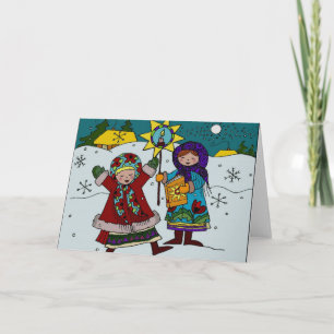 Ukrainian Christmas Carollers Holiday Card