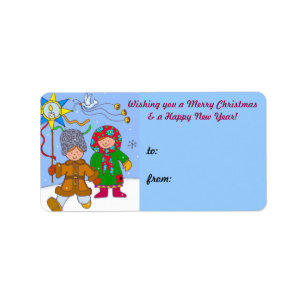 Ukrainian Christmas Label