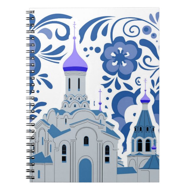 Ukrainian Churches of Kiev Blue and White Post-it  Notebook (Front)