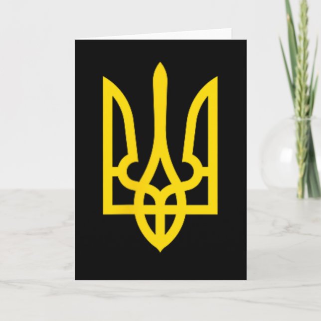 Ukrainian Coat Of Arms Crest  Card (Front)