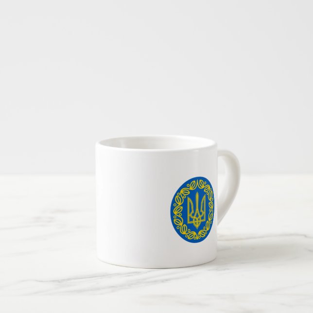 Ukrainian coat of arms espresso cup (Front Right)