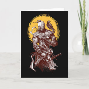 Ukrainian Cossack Warrior Holding Sword Fighting F Card