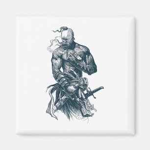 Ukrainian Cossack Warrior Holding Sword Fighting F Magnet
